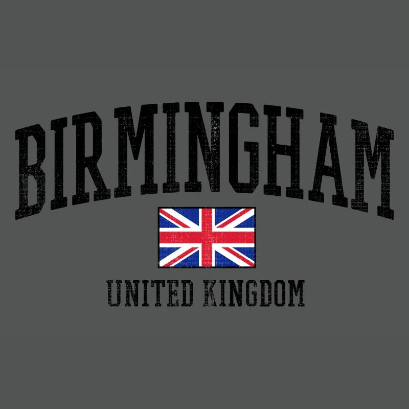 Conception de Birmingham avec drapeau britannique