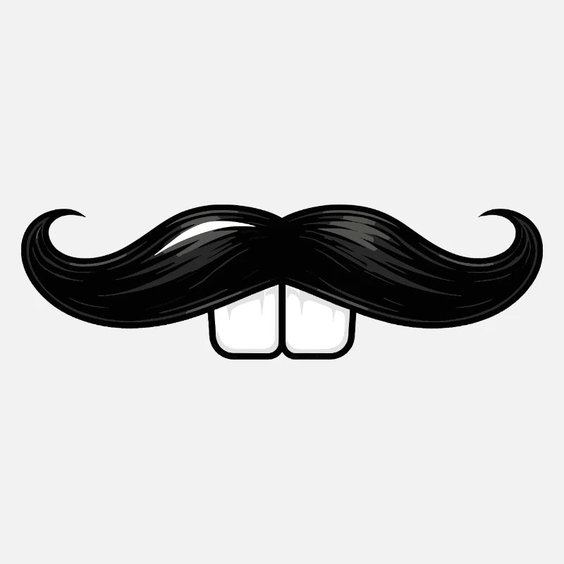 Mustache with rabbit teeth