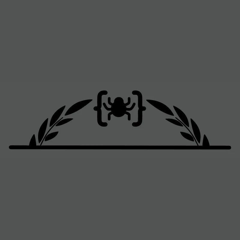 Code logo araignée en demi-couronne de laurier