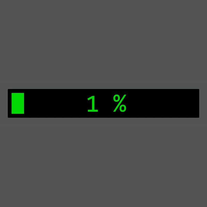 Rectangle loading bar Black Green 1%