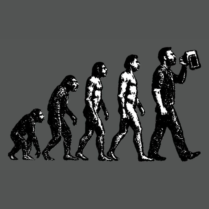 Evolution to Beer Drinker Grunge Design