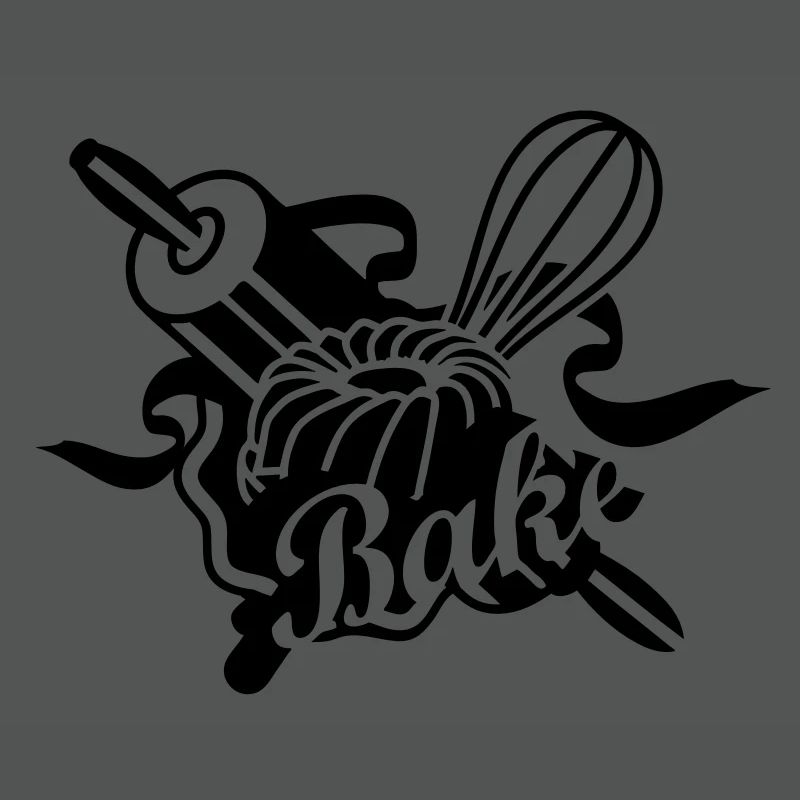 a rolling pin and a whisk with a ring cake