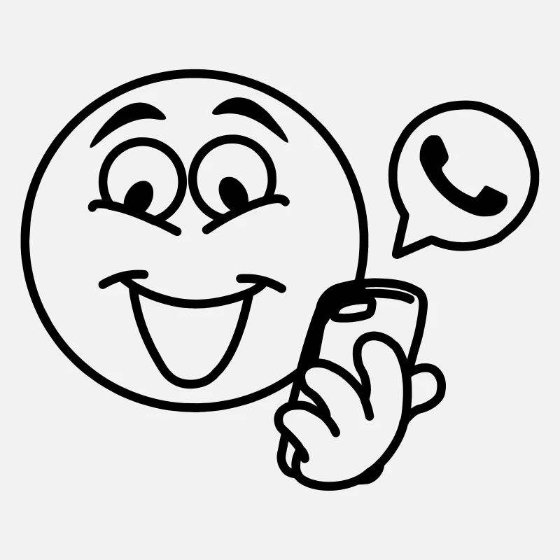 Stick head with a phone and pop-up text berich