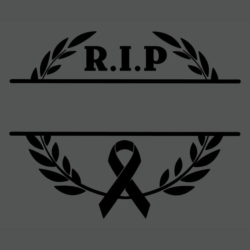 Laurel Wreath R.I.P monogram