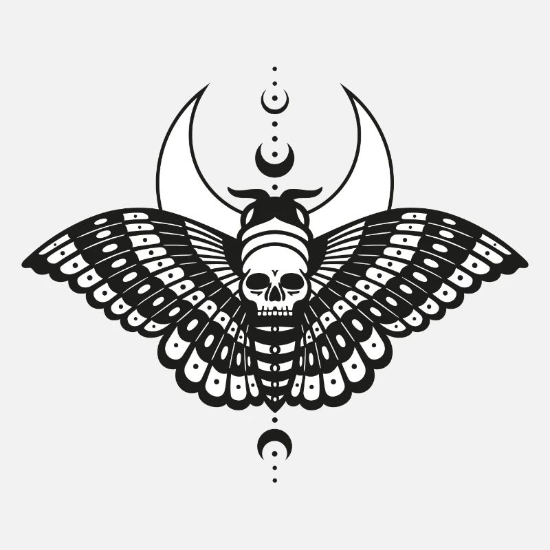 Moth with Moon Moth Skull