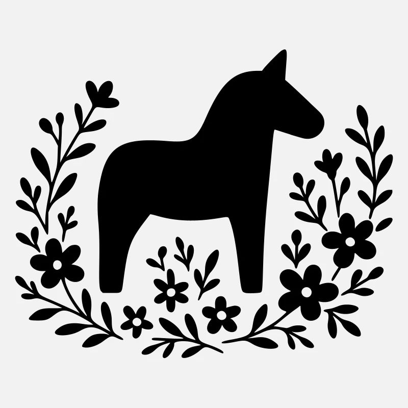 Cheval Dala – Conception d’art populaire nordique