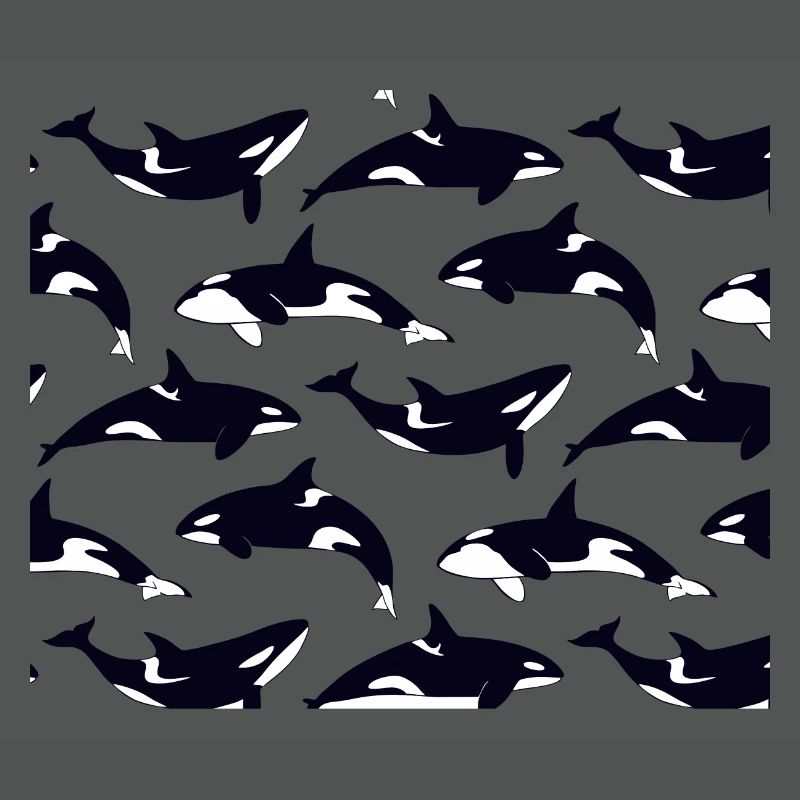 Black and white orca pattern pattern