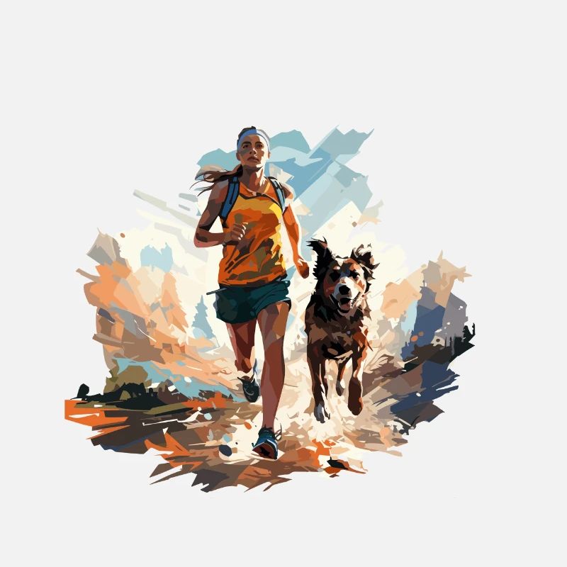 Coureur génial avec conception de polygone de chien