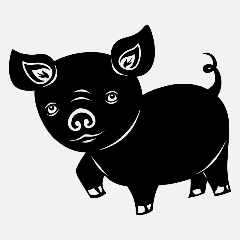 Pig piglet logo Shadow image