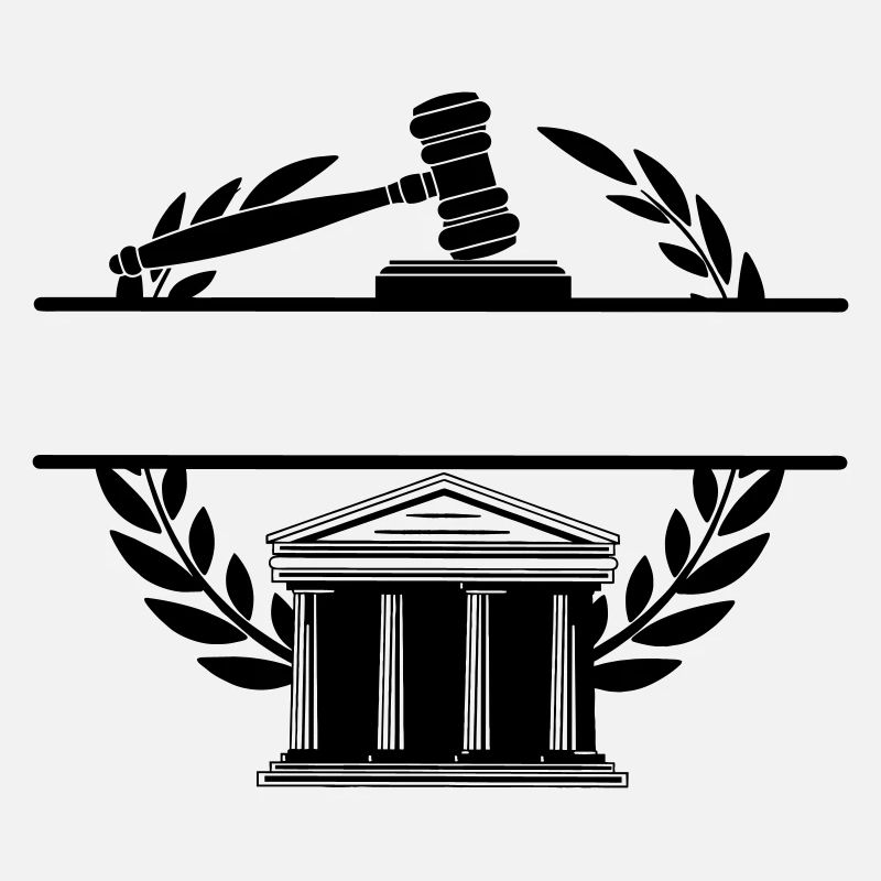 Lawyer monogram courthouse