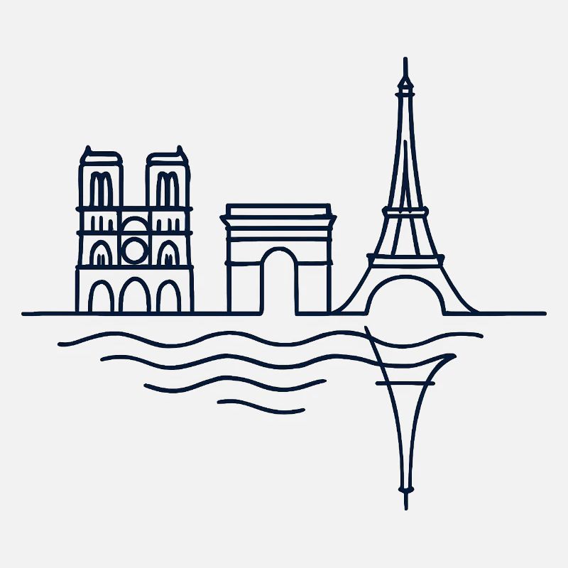 Paris Lines: Eiffel Tower and Arc de Triomphe