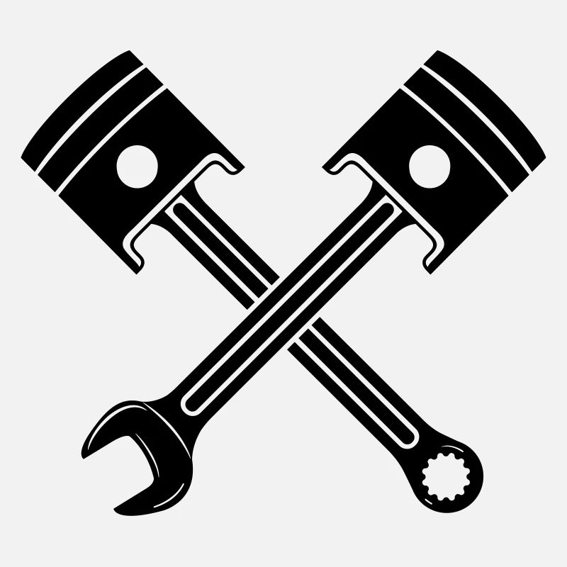 Engine piston key crossed