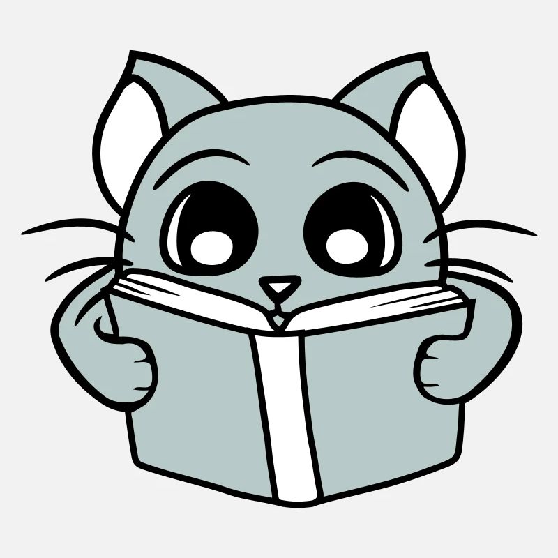 Nerd Katze Liest Roman Buch Schule Lesen Lernen