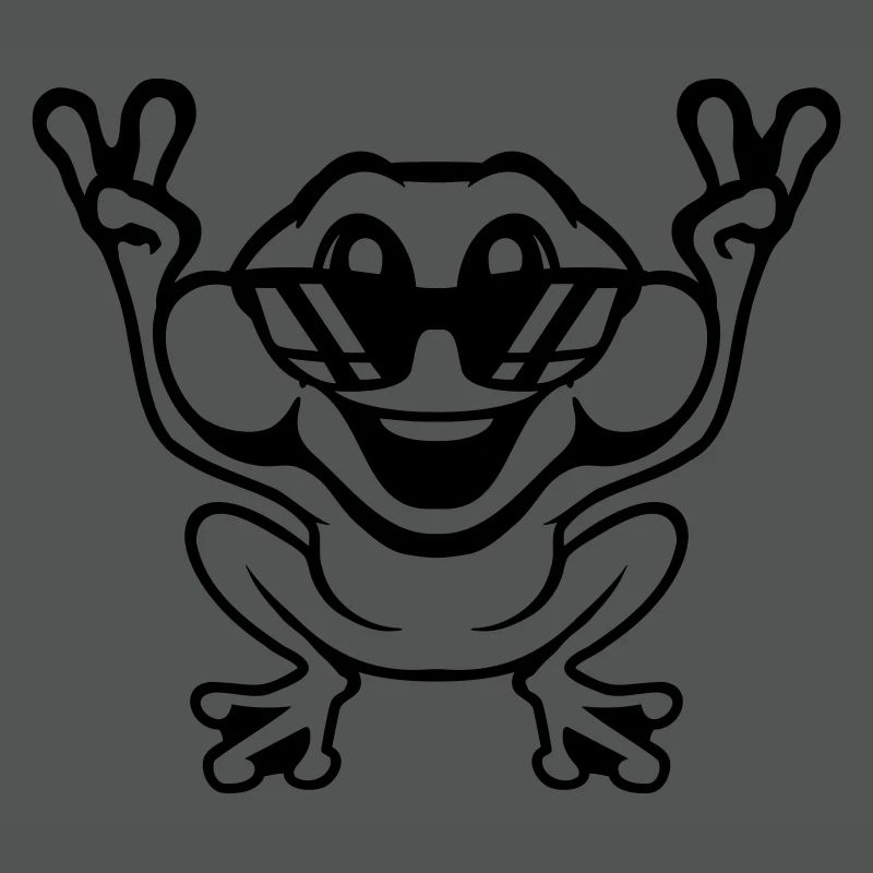 Frog Toad Cool Sunglasses Victory Peace Hands