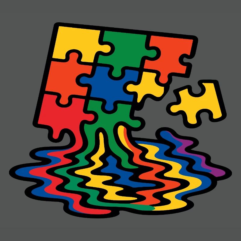 Rainbow Puzzle Tree Splash