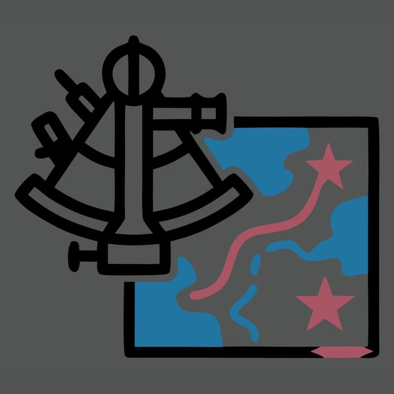 Sextant Navigation Map Vector