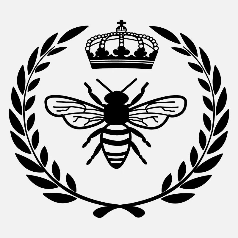 With queen in laurel wreath