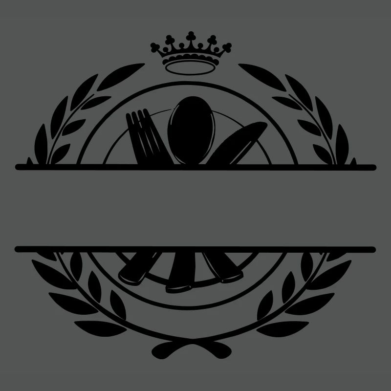 Logo du menu de couverts avec couronne