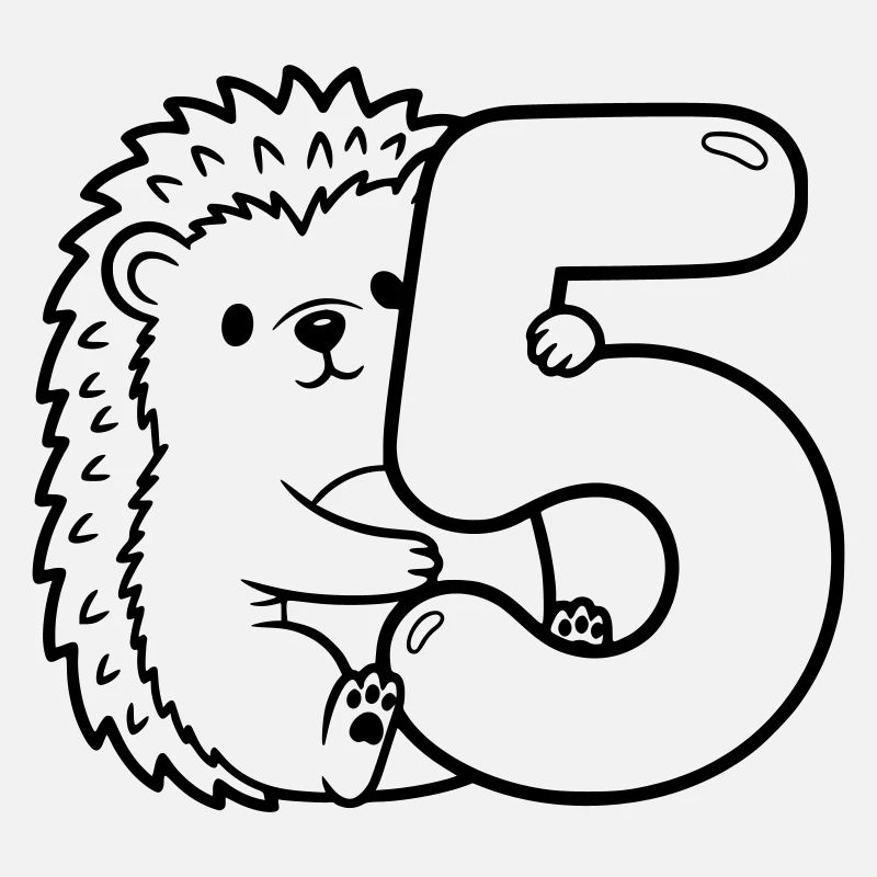 Hérisson avec illustration de dessin animé numéro 5