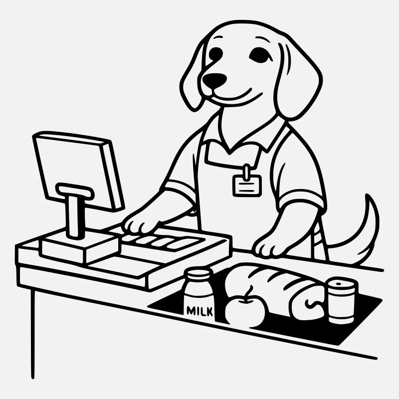 Caissière de chiens de supermarché