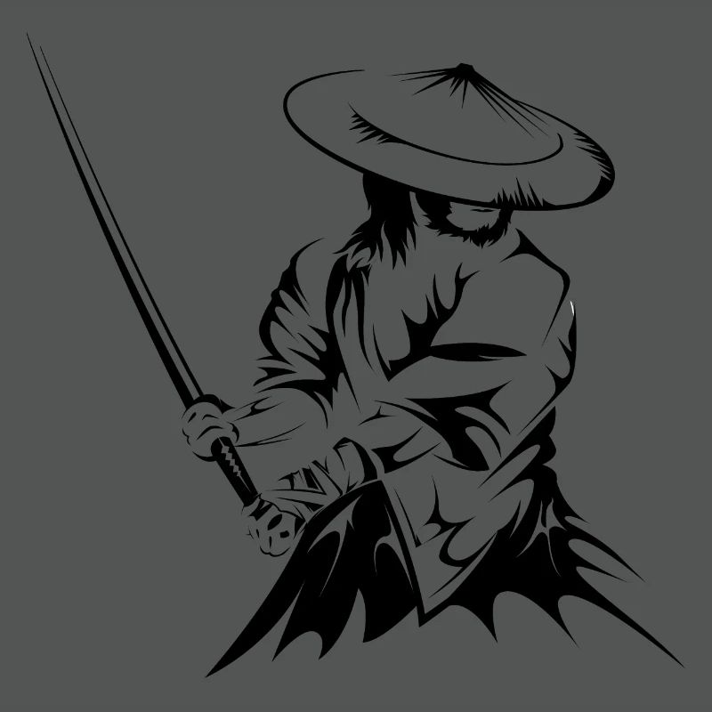 samurai sword fighter present geschenk art work