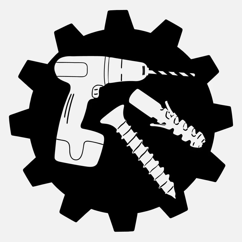 Vis de forage et logo de bouchon de travail d’équipe