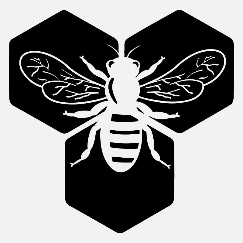 Bee in honeycomb