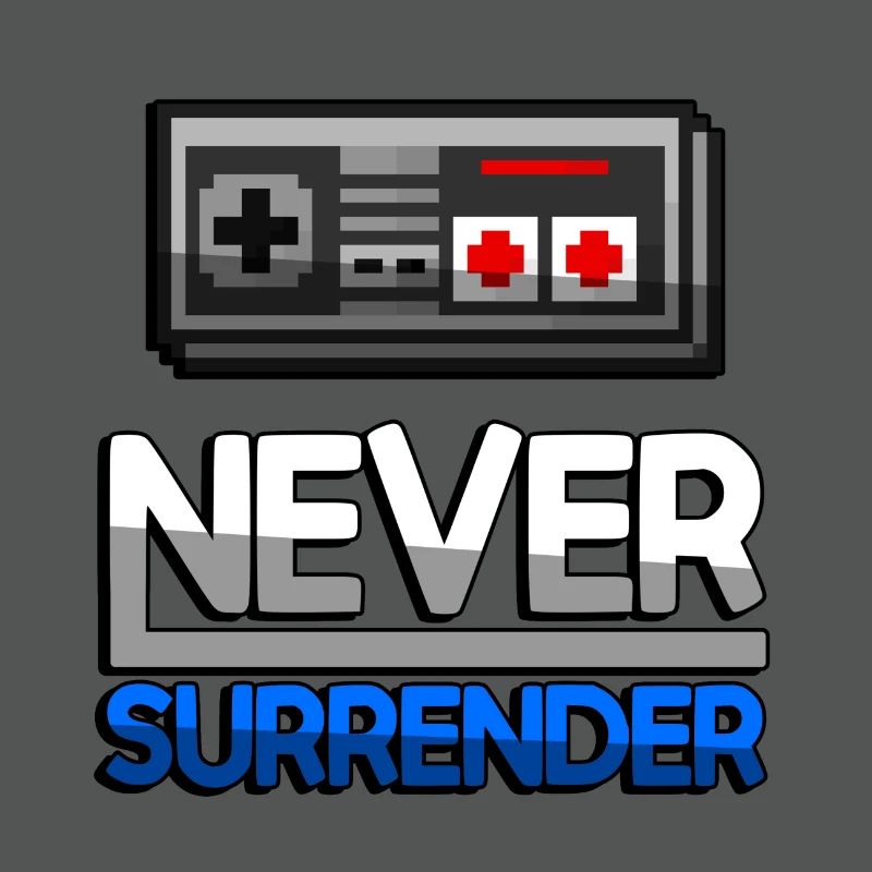 NEVER SURRENDER (Blue) + NES Controller - Gaming