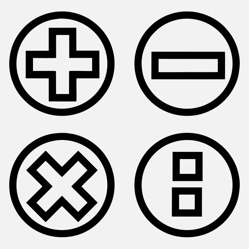 Calculate logo with four emblems shadow image