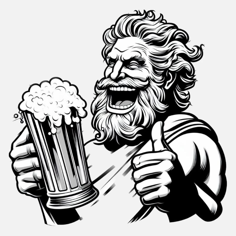 Zeus mit Bier