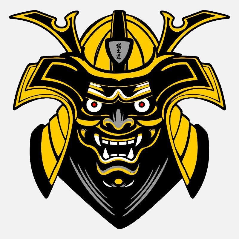SMenpō Masque de samouraï or-noir