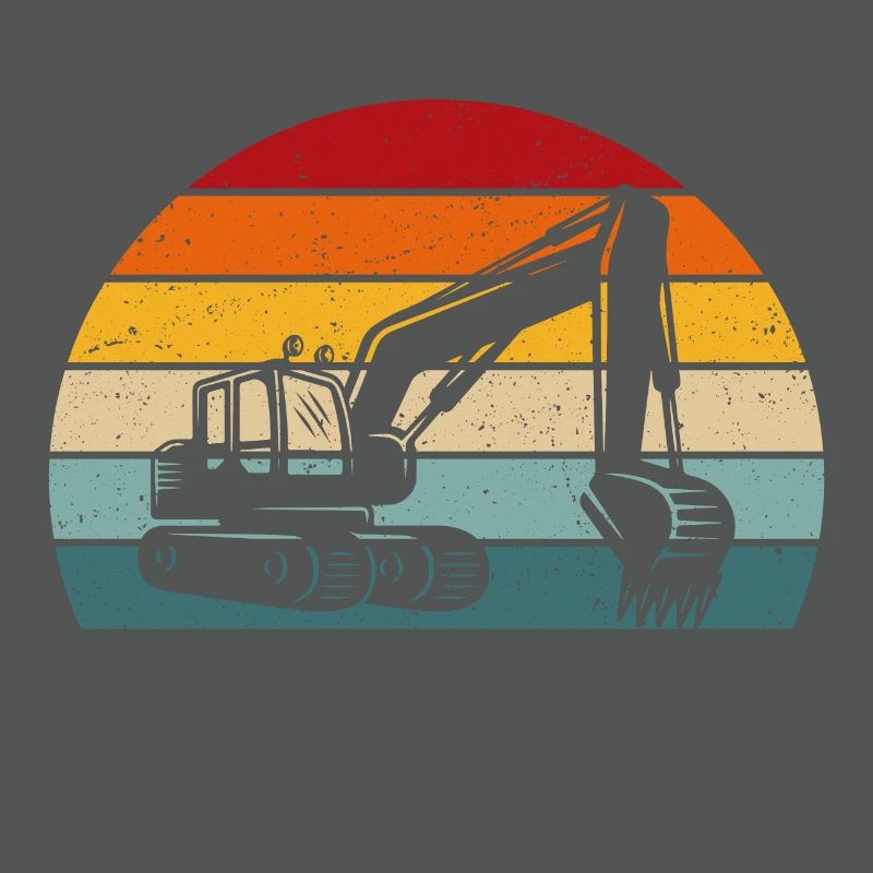 Retro Excavator Excavator Driver Construction Site Construction Worker