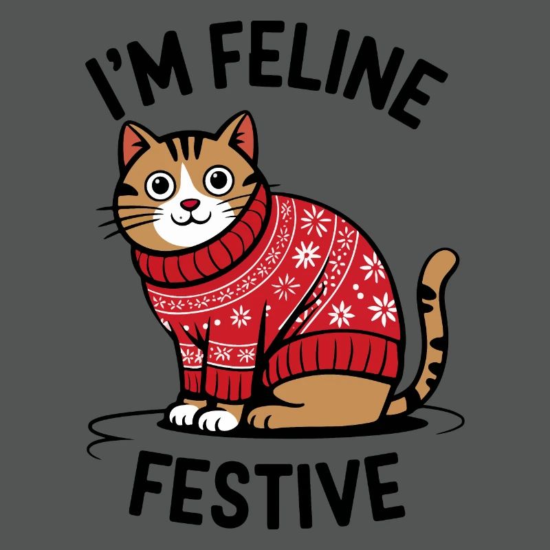 Chat festif avec pull de Noël