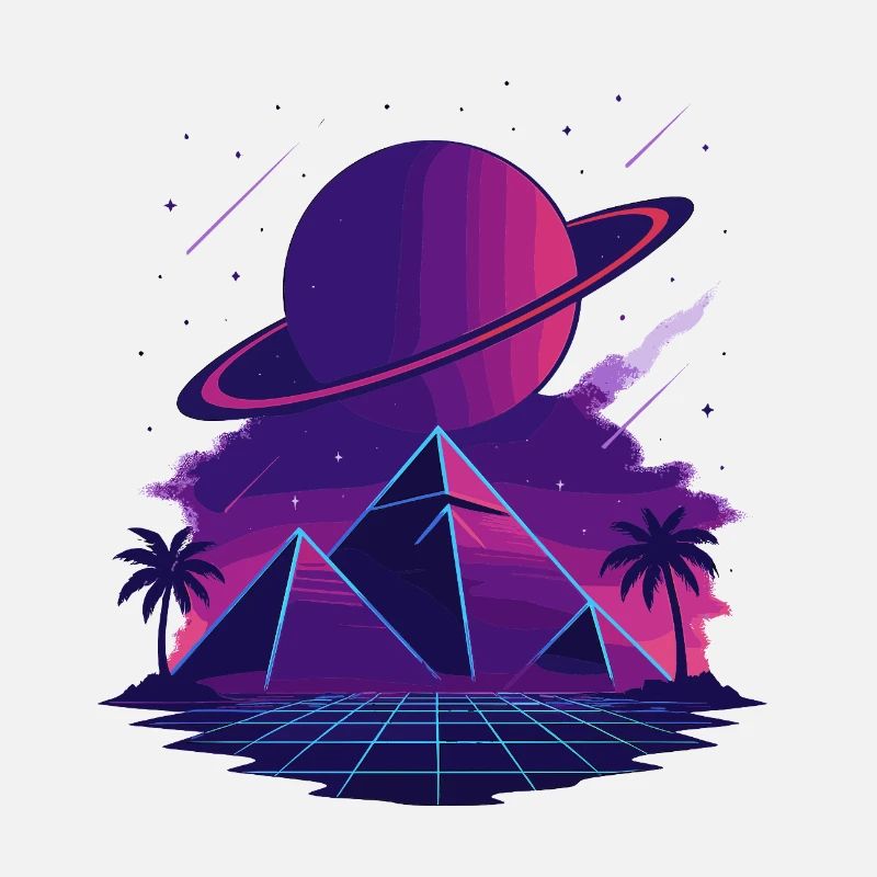 Pyramides cosmiques de vaporwave