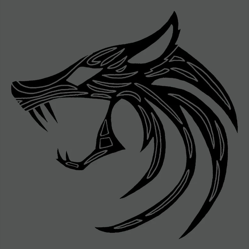 Schwarzer dämonischer Wolf