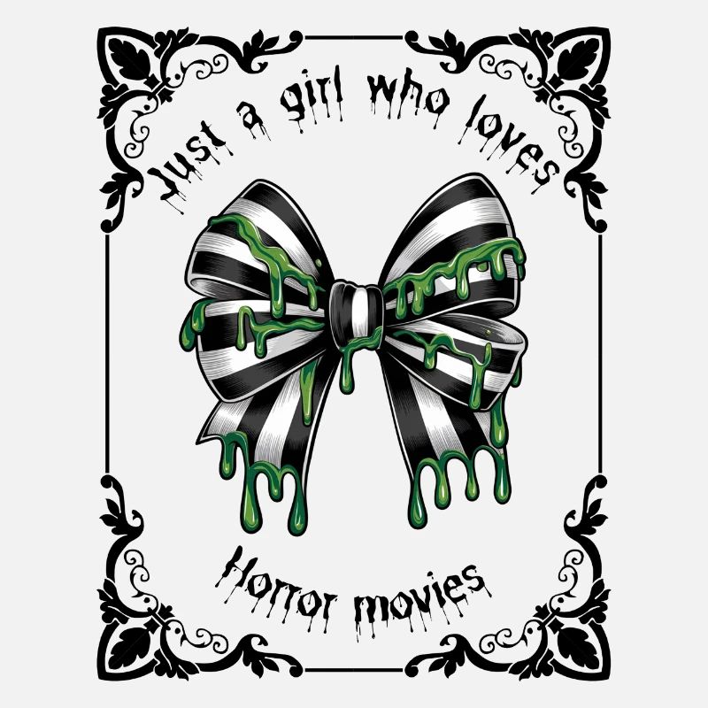 Black and white goth striped bow in a tarot frame