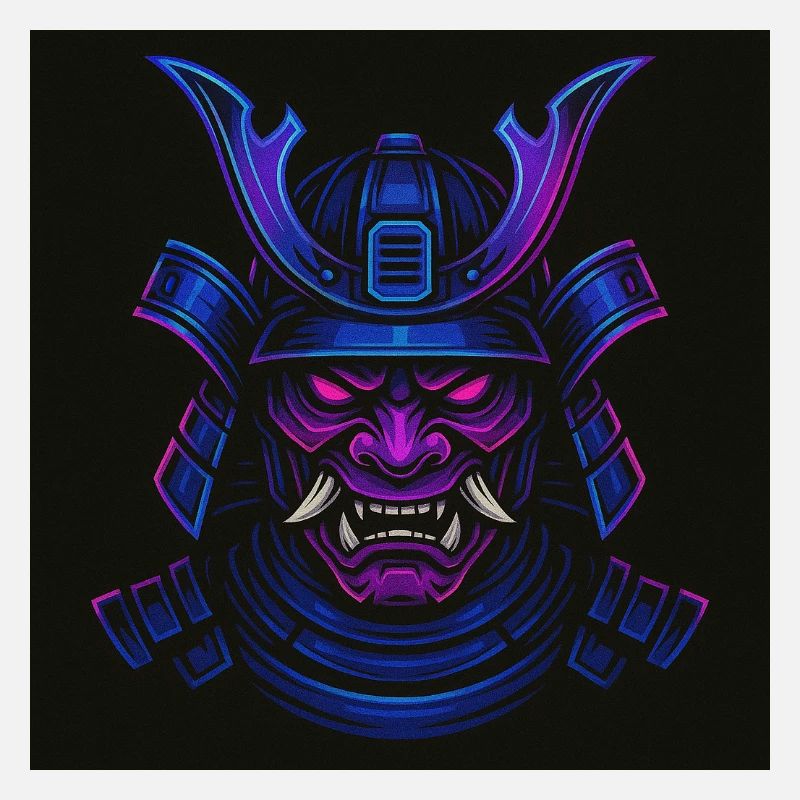 Masque de samouraï néon