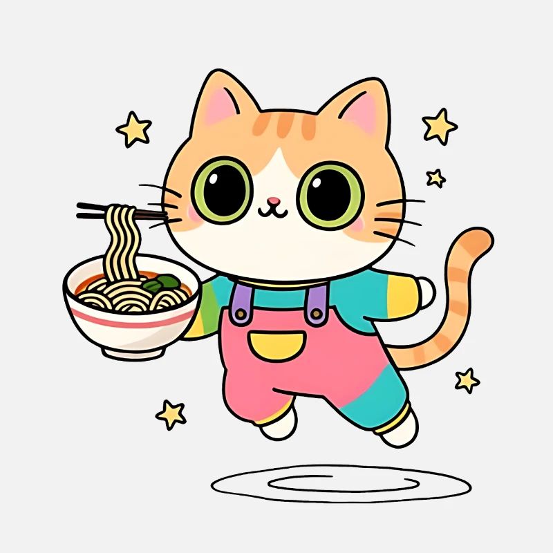 Chat bol de Ramen Multicolore