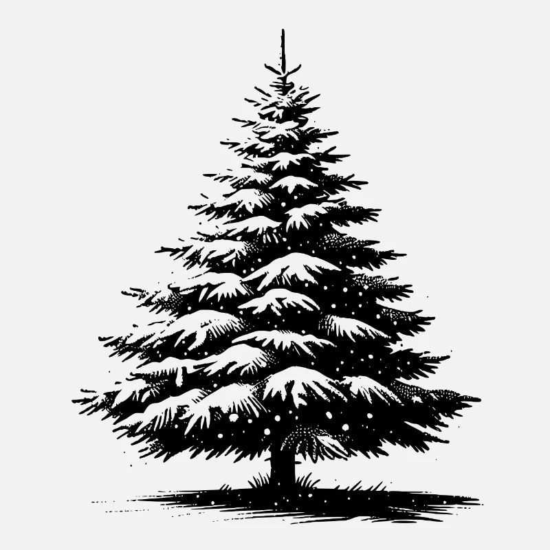 Schneebedeckte Weihnachtskiefer
