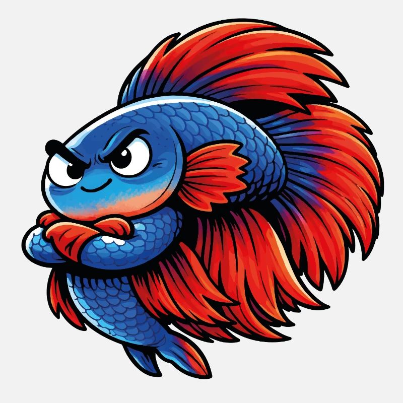Betta bleu rouge