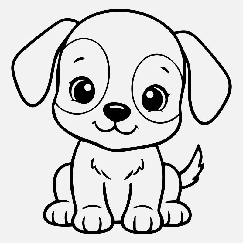 Petit chien mignon – Chiot noir et blanc