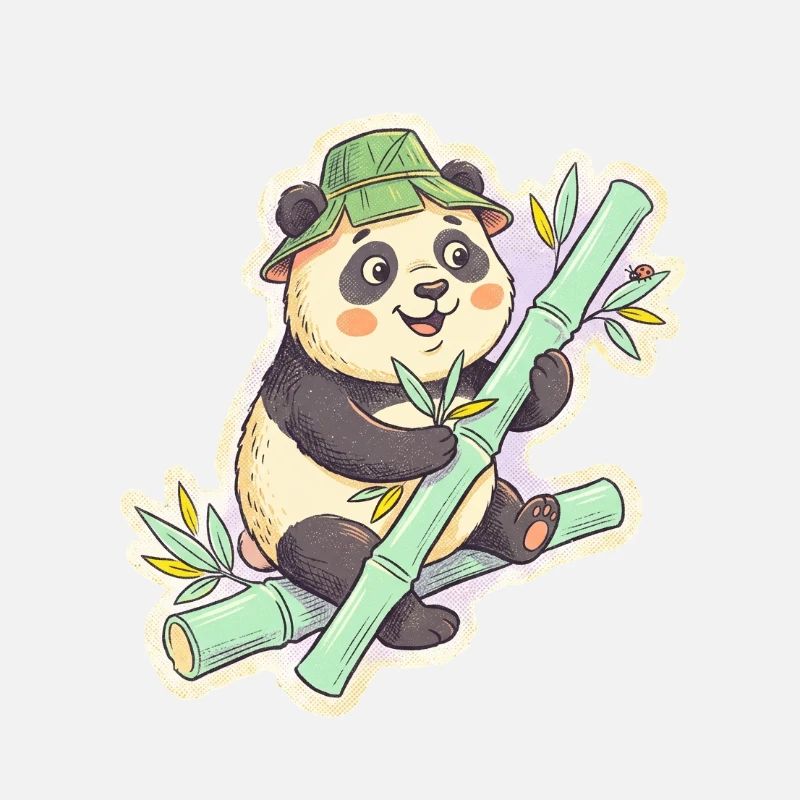Panda on bamboo path