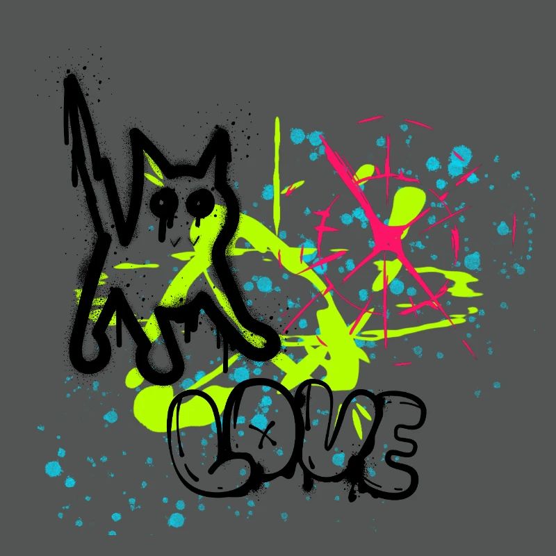 Neon Graffiti Splatter Pattern