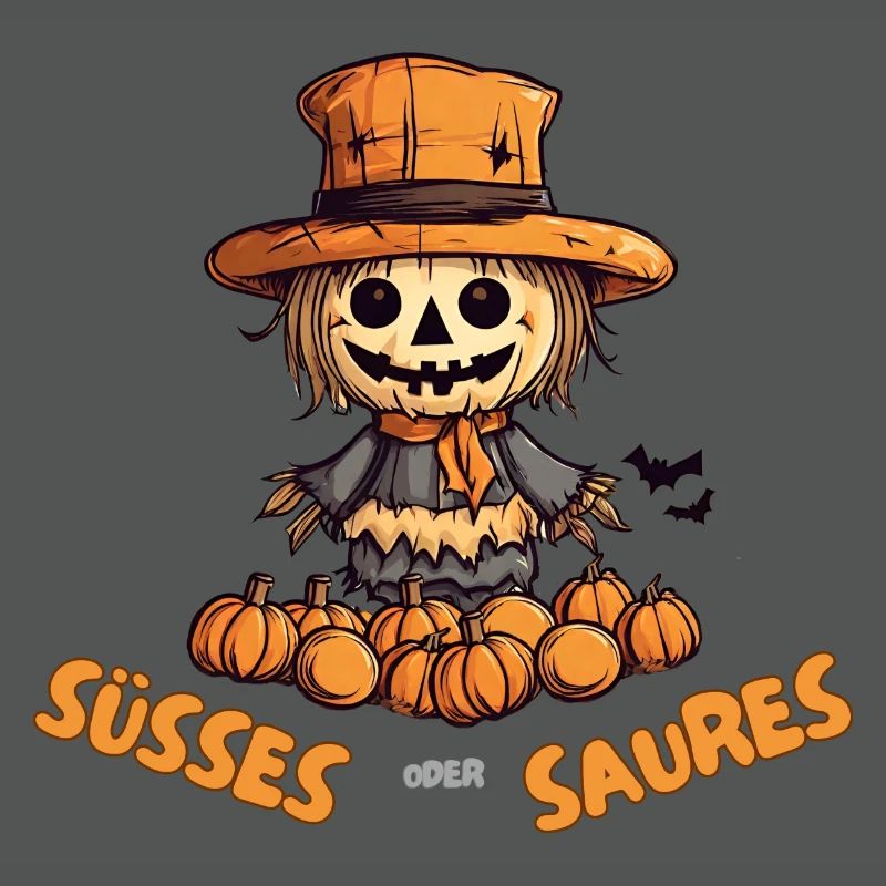 Süßes oder Saueres Halloween Vogelscheuche