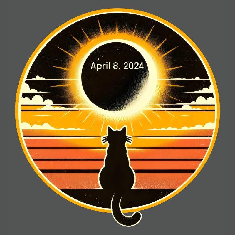 Chat Solaire 8 Avril 2024 Eclipse Coucher de soleil
