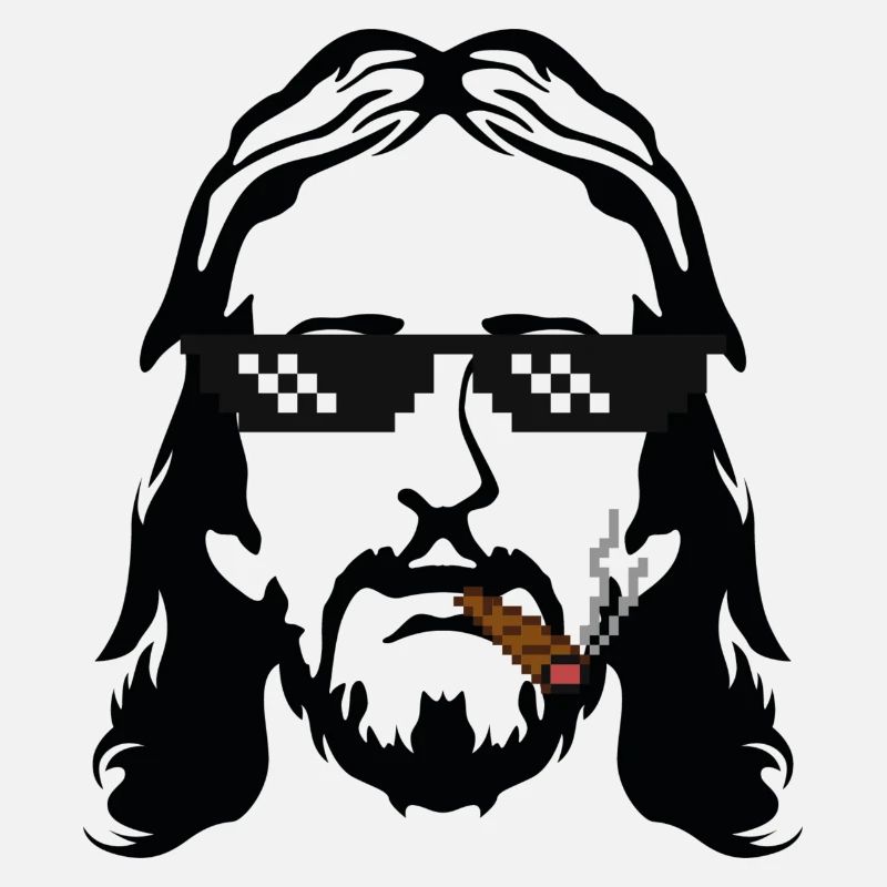 Jesus mit Brille und Zigarette