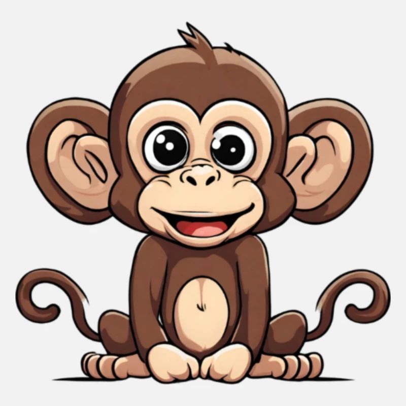 dessin animé singe design mignon