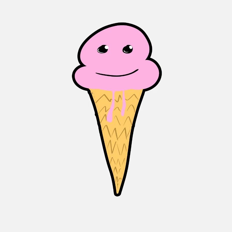 lächelnde Eis Kugel mit Konus