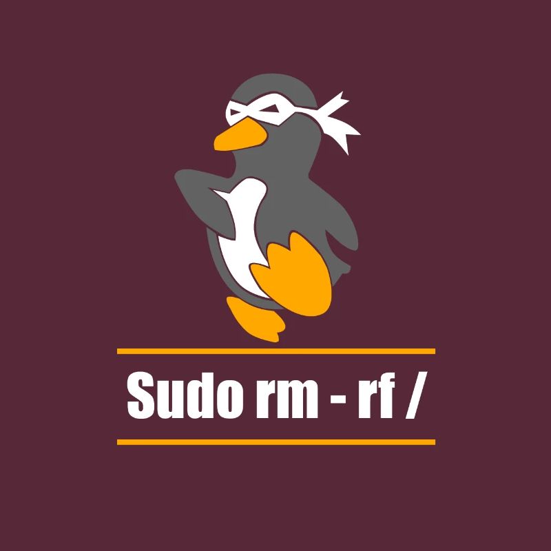 Tux Linux Pinguin Sudo Rm Rf Computerfreak Hacker