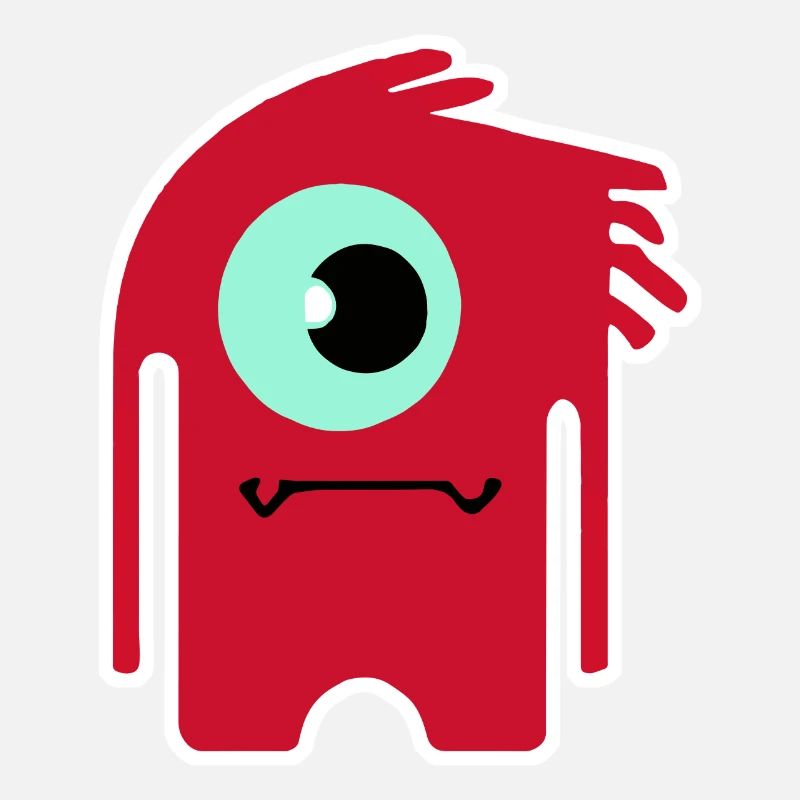 Monstre Cyclope Rouge | Extraterrestre Chibi drôle